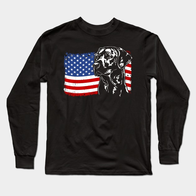 Proud Rhodesian Ridgeback American Flag patriotic dog Long Sleeve T-Shirt by wilsigns